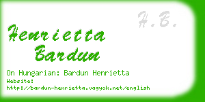 henrietta bardun business card